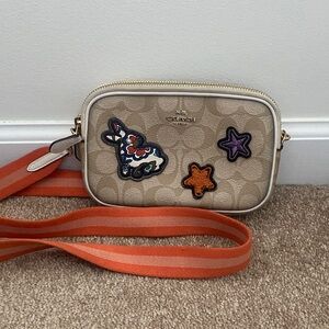 Coach Beige Crossbody Bag with Colorful Accents